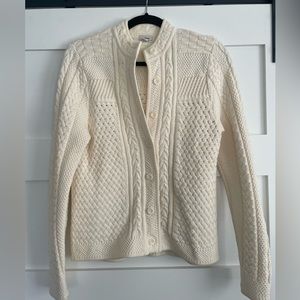 Cream LL Bean fisherman Cardigan